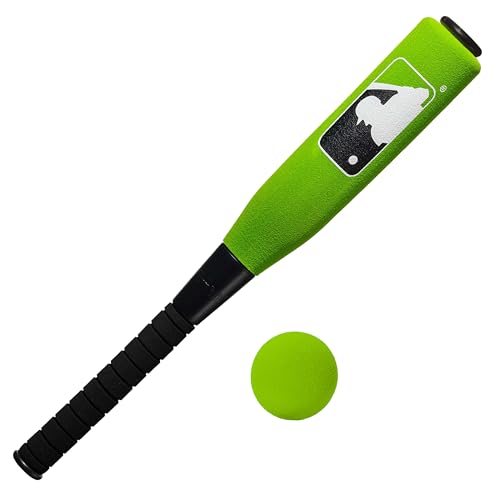 Franklin Sports MLB Kids Foam Baseball Bat + Ball Set - Jumbo Oversize Tball + Baseball Bat + Foam Ball for Kids + Toddlers - Green - 24"