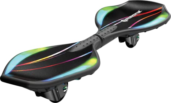 Razor Black Label RipStik Ripster Light Up–Two Wheel Caster Board with Multi-Color LED Lights, Compact and Lightweight, for Kids and Teens