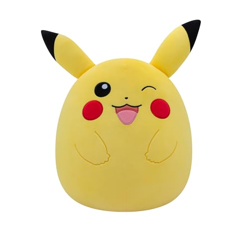 Squishmallows Pokemon 14-Inch Pikachu Plush - Add Pikachu to Your Squad, Ultrasoft Stuffed Animal Large Plush, Official Kelly Toy Plush