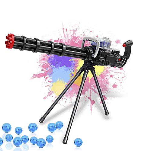 edifying Gel Ball Blaster, Electric Splatter Ball with 30,000 Water Beads,Large Capacity Gatling M134 for Outdoor Backyard Team Games, Boys and Girls for Age 12+（Big Black）