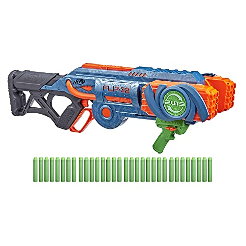 Nerf Elite 2.0 Flipshots Flip-32 Blaster with 32 Dart Barrels That Flip to Double Your Firepower, 32-Dart Capacity, 32 Nerf Elite Darts