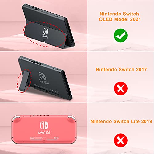 Fintie Case for Nintendo Switch OLED Model 2021with 3 Game Card Slots, Anti-Slip Soft Silicone Shockproof Protective Cover, Ergonomic Grip Case for Switch OLED Model Console 7.0", Red