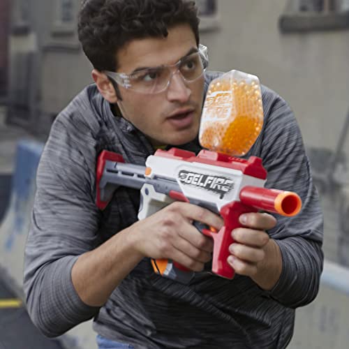 Nerf Pro Gelfire Mythic Full Auto Blaster & 10,000 Gelfire Rounds, 800 Round Hopper, Rechargeable Battery, Eyewear, Ages 14 & Up