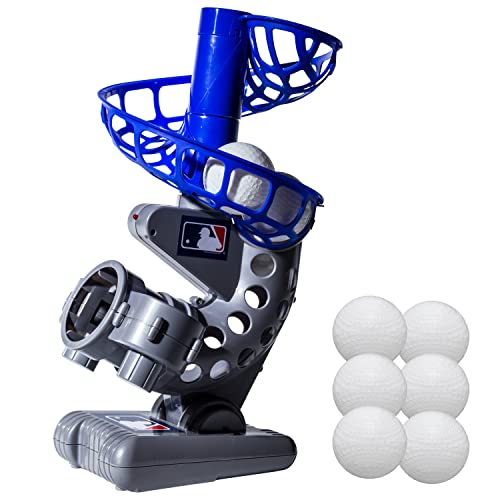 Franklin Sports MLB Kids Electronic Baseball Pitching Machine - Automatic Youth Pitching Machine with (6) Plastic Baseballs Included -Youth Baseball Pitcher for Kids Ages 3+