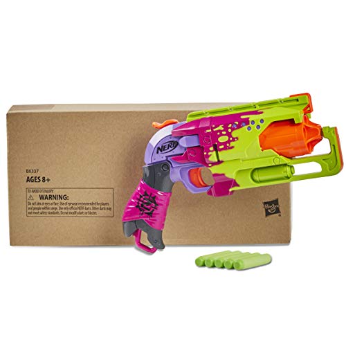 NERF Zombie Strike Hammershot Blaster, 5 Official Darts - Color Scheme (Amazon Exclusive)