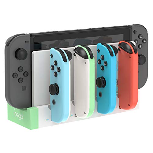 FYOUNG Charging Station for Switch Joy Cons Controllers, Charging Dock Base Station for Switch Joycons with Indicator, Charger Station Stand for Joy Cons- White