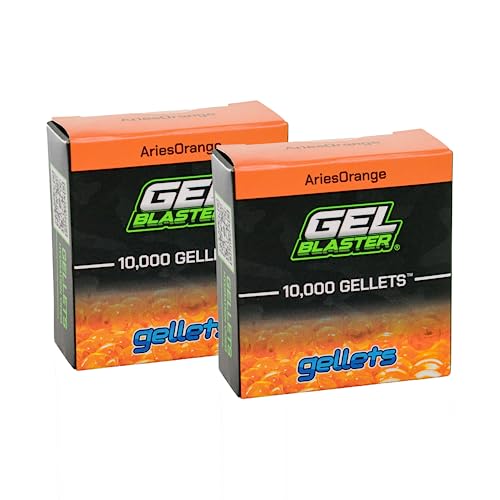 Gel Blaster Gellets - Official Refill Ammo Increased Blasting Performance and Accuracy - Easy to Hydrate - Non-Toxic, No Cleanup, Stain-Free (20,000 - Aires Orange)