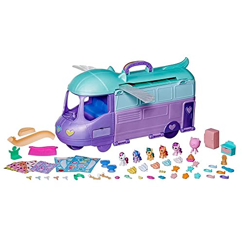 My Little Pony Playset Mini World Magic Mare Stream, Buildable Trailer Camper Van, Mini Toys for Girls and Boys Age 5 and Up