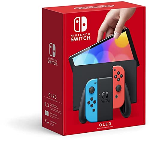 Nintendo Switch – OLED Model w/ Neon Red & Neon Blue Joy-Con