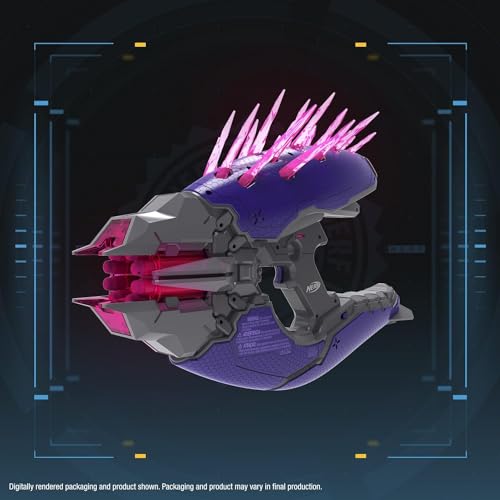 NERF LMTD Halo Needler Dart-Firing Blaster, Light-Up Needles, 10-Dart Rotating Drum, 10 Elite Darts, Game Card with in-Game Content