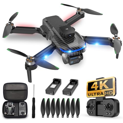 4K Camera Mini Drone - Foldable, Adjustable Lens, Headless Mode, One Key Take Off/Land,Carrying Case, Adjustable Lens, for Kids, Adults, Beginners