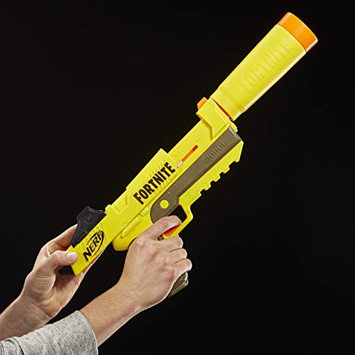 NERF Fortnite SP-L Elite Dart Blaster with Detachable Barrel and 6 Official Nerf Fortnite Elite Darts (Amazon Exclusive)