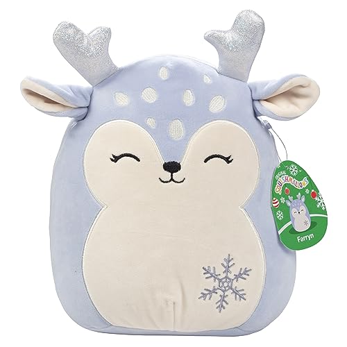 Squishmallows 10" Farryn The Purple Fawn - Official Kellytoy Christmas Plush - Collectible Soft & Squishy Holiday Stuffed Animal Toy - Add to Your Squad - Gift for Kids, Girls & Boys - 10 Inch