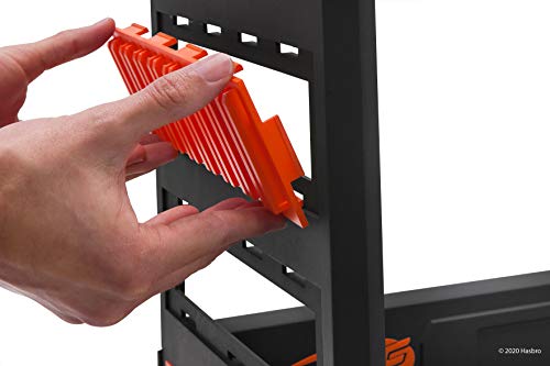 NERF Elite Blaster Rack - Storage for up to Six Blasters, Including Shelving and Drawers Accessories, Orange and Black - Amazon Exclusive