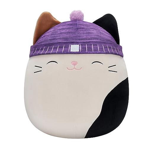 Squishmallows Original 14-Inch Cam Calico Cat with Purple Hat - Large Ultrasoft Official Jazwares Plush