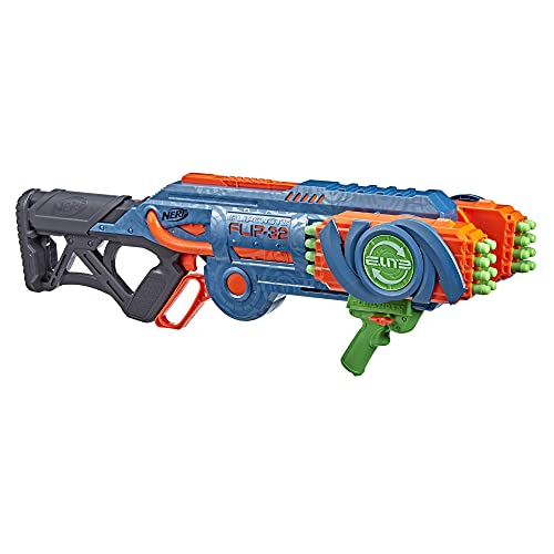 Nerf Elite 2.0 Flipshots Flip-32 Blaster with 32 Dart Barrels That Flip to Double Your Firepower, 32-Dart Capacity, 32 Nerf Elite Darts