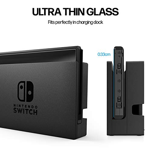 Power Theory Designed for Nintendo Switch 6.2" Screen Protector Tempered Glass [9H Hardness], Easy Install Kit, 99% HD Bubble Free Clear, Case Friendly, Anti-Scratch, 2 Pack