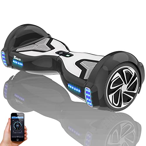 TOMOLOO Hoverboard for Kids and Adults, Hover Boards Equipped with Smart App, 6.5" Two-Wheel Hoover Board for Adults 265 lbs, Self Balancing Hoover Board with Bluetooth Speaker and LED Lights.……