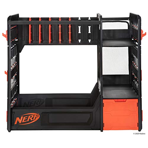 NERF Elite Blaster Rack - Storage for up to Six Blasters, Including Shelving and Drawers Accessories, Orange and Black - Amazon Exclusive