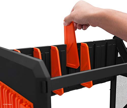 NERF Elite Blaster Rack - Storage for up to Six Blasters, Including Shelving and Drawers Accessories, Orange and Black - Amazon Exclusive