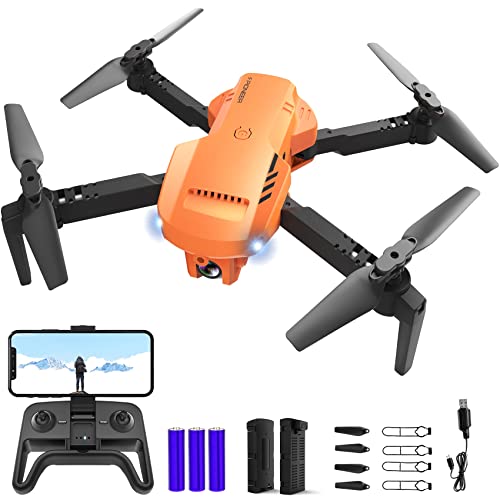 RADCLO Drones for Kids and Adults - Drone with camera 1080P HD, FPV Foldable Drone with Carrying Case, 2 Batteries, 90° Adjustable Lens, One Key Take Off/Land, Altitude Hold, 360° Flip, Toys Gifts