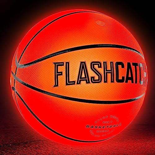 Light Up Basketball - Glow in the Dark Basket Ball NO 7 Sports Gear Gifts for Boys & Girls 8-15+ Year Old Kids, Teens Gift Ideas Cool Boy Toys Ages 8 9 10 11 12 13 14 15 Glowing Night Activity