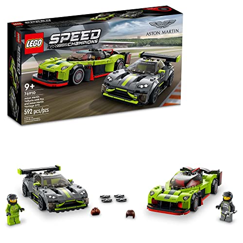 LEGO Speed Champions Aston Martin Valkyrie AMR Pro & Vantage GT3 2 Collectible Model 76910 - Race Car and Toy Set, Includes 2 Driver Minifigures, Great Gift for Boys, Girls, and Teens Ages 9+