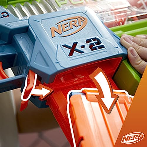 Nerf Elite 2.0 Double Punch Motorized Dart Blaster, Rapid Alternating Barrels, 50 Nerf Elite Darts, 2X 10-Dart Clips, Ages 8 & Up