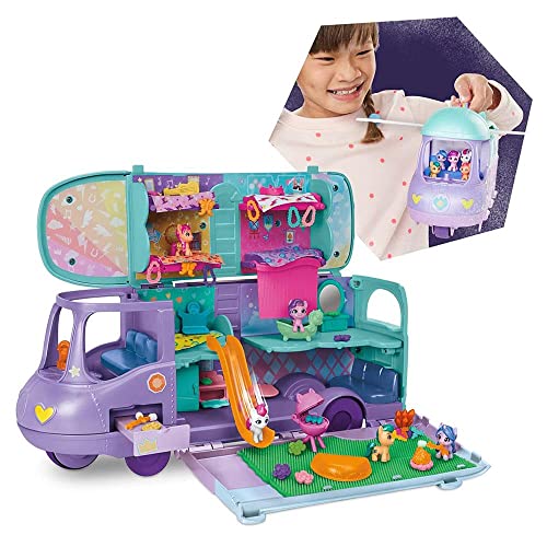 My Little Pony Playset Mini World Magic Mare Stream, Buildable Trailer Camper Van, Mini Toys for Girls and Boys Age 5 and Up