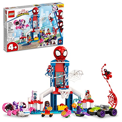 LEGO Marvel Spider-Man Webquarters Hangout 10784 Building Set - Spidey and His Amazing Friends Series, Spider-Man, Miles Morales, and Green Goblin Minifigures, Toys for Boys and Girls Ages 4+