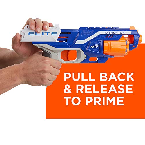 NERF Disruptor Elite Blaster - 6-Dart Rotating Drum, Slam Fire, Includes 6 Official Elite Darts - for Kids, Teens, Adults, (Amazon Exclusive)