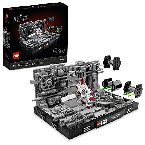 Lego Star Wars Death Star Trench Run Diorama 75329 Set for Adults, Room Décor Memorabilia Gift with Darth Vader’s TIE Advanced Fighter