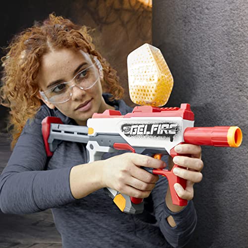 Nerf Pro Gelfire Mythic Full Auto Blaster & 10,000 Gelfire Rounds, 800 Round Hopper, Rechargeable Battery, Eyewear, Ages 14 & Up