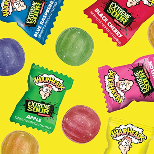 CrazyOutlet Warheads Extreme Sour Hard Candy, Assorted Fruit Flavored, Individually Wrapped, Bulk Pack - 2 Lbs