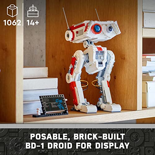 LEGO Star Wars BD-1 75335 Posable Droid Figure Model Building Kit, Room Decoration, Memorabilia Gift Idea for Teenagers from The Jedi: Survivor Video Game