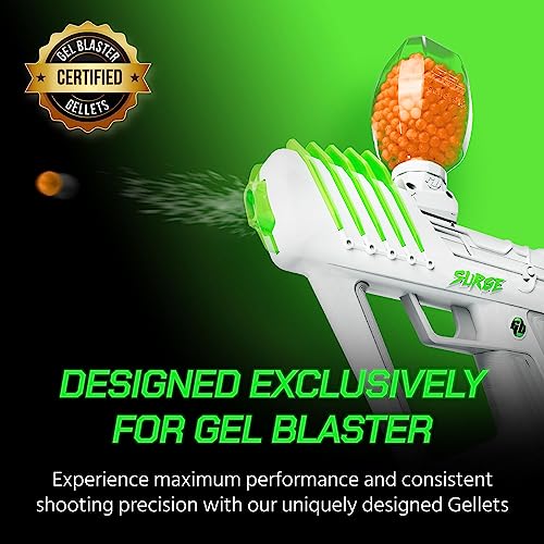 Gel Blaster Gellets - Official Refill Ammo Increased Blasting Performance and Accuracy - Easy to Hydrate - Non-Toxic, No Cleanup, Stain-Free (20,000 - Aires Orange)