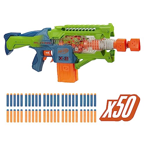 Nerf Elite 2.0 Double Punch Motorized Dart Blaster, Rapid Alternating Barrels, 50 Nerf Elite Darts, 2X 10-Dart Clips, Ages 8 & Up