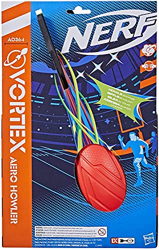 NERF Vortex Aero Howler Foam Ball, Classic Long-Distance Football, Flight-Optimizing Tail, Whistling Sound, Indoor & Outdoor Fun, Christmas Stocking Stuffers for Kids