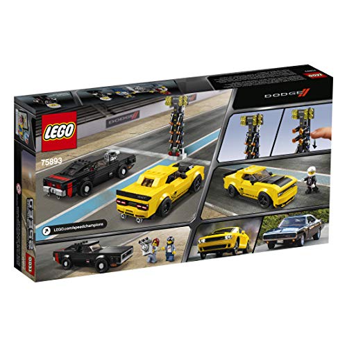 LEGO Speed Champions 2018 Dodge Challenger SRT Demon and 1970 Dodge Charger R/T 75893 Building Kit (478 Pieces)