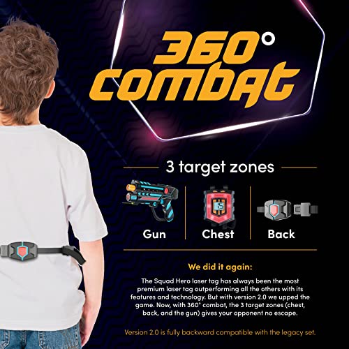 Rechargeable Laser Tag 360° Sensors + LCDs - Set of 4 - Gift Ideas for Kids Teens and Adults Boys & Girls Family Fun - Cool Teenage Christmas Lazer Group Activity - Teen Gifts Ages 8+ Year Old Boy