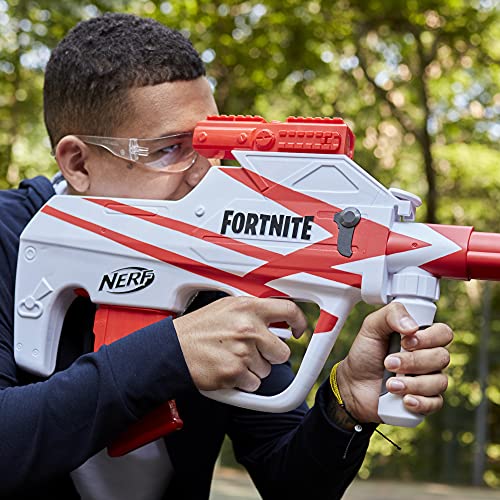 NERF Fortnite B-AR Motorized Dart Blaster -- Fortnite Converge Wrap, Motorized 10-Dart Blasting, 10-Dart Clip, 10 Official Elite Darts