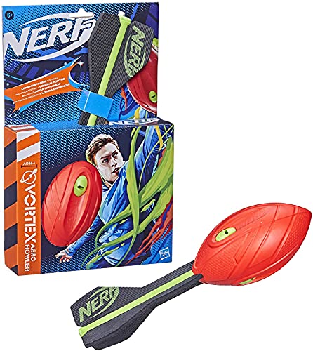 NERF Vortex Aero Howler Foam Ball, Classic Long-Distance Football, Flight-Optimizing Tail, Whistling Sound, Indoor & Outdoor Fun, Christmas Stocking Stuffers for Kids