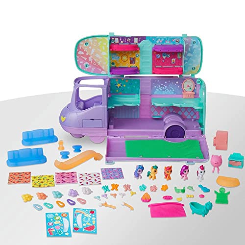 My Little Pony Playset Mini World Magic Mare Stream, Buildable Trailer Camper Van, Mini Toys for Girls and Boys Age 5 and Up