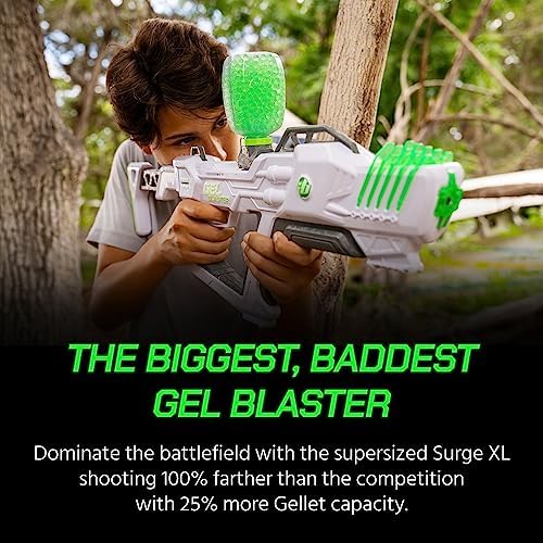 The Supersized Gel Blaster Surge XL - Longest 150+ Foot Range - Extreme Power & Adjustability - Fastest Blaster with 150-250 FPS - Semi, Full-Auto, Triple Burst Modes - Ages 14+