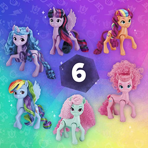 My Little Pony Dolls Rainbow Celebration, 6 Pony Figure Set, 5.5-Inch Dolls, Toys for 3 Year Old Girls and Boys, Unicorn Toys (Amazon Exclusive)