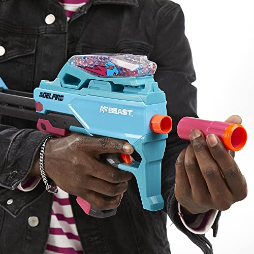 Nerf Pro Gelfire X MrBeast Full Auto Blaster & 20,000 Gelfire Rounds, 300 Round Hopper, Rechargeable Battery, Eyewear, Ages 14 & Up