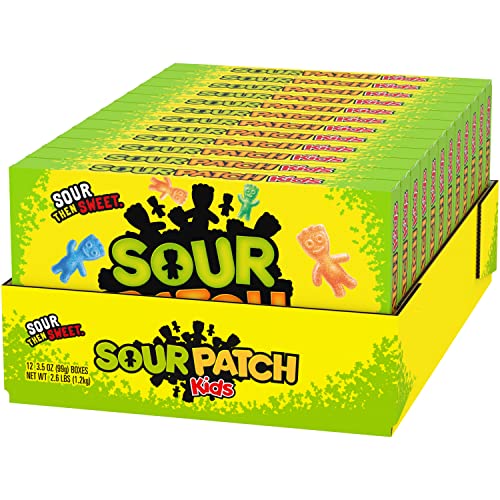 SOUR PATCH KIDS Soft & Chewy Candy, Christmas Candy Stocking Stuffers, 12 - 3.5 oz Boxes