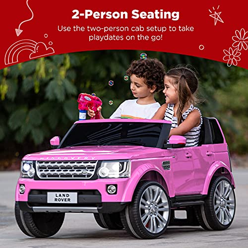 Best Choice Products 12V 3.7 MPH 2-Seater Licensed Land Rover Ride On Car Toy w/Parent Remote Control, MP3 Player - Pink