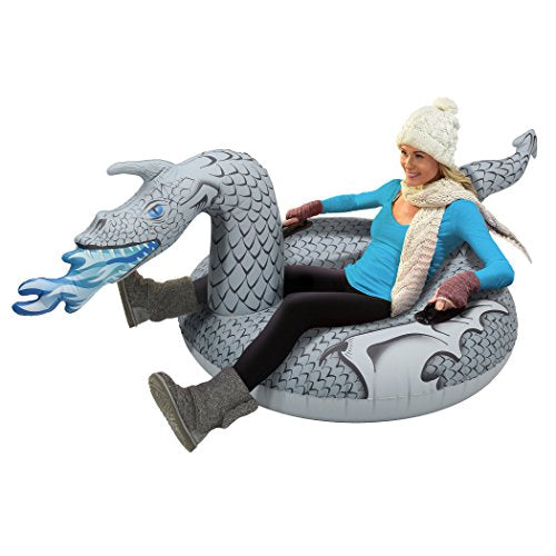 GoFloats Winter Snow Tube - Inflatable Sled for Kids and Adults (Choose from Unicorn, Disney's Frozen, Ice Dragon, Polar Bear, Penguin, Flamingo)