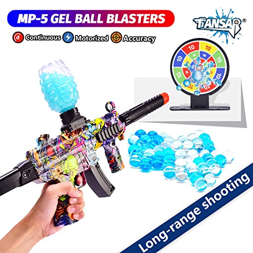 Tansar Gel Splatter Blaster, Automatic Splat Blasters with 7-8mm Water Beads and Everything, Outdoor Activities for Adults and Age 14+, GBN01L